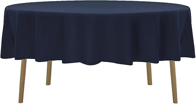 Cupuamon 60 inch Round Tablecloth Washable Polyester Table Cloth Decorative Table Cover for Wedding Party Dining Banquet（60 inch,Navy）