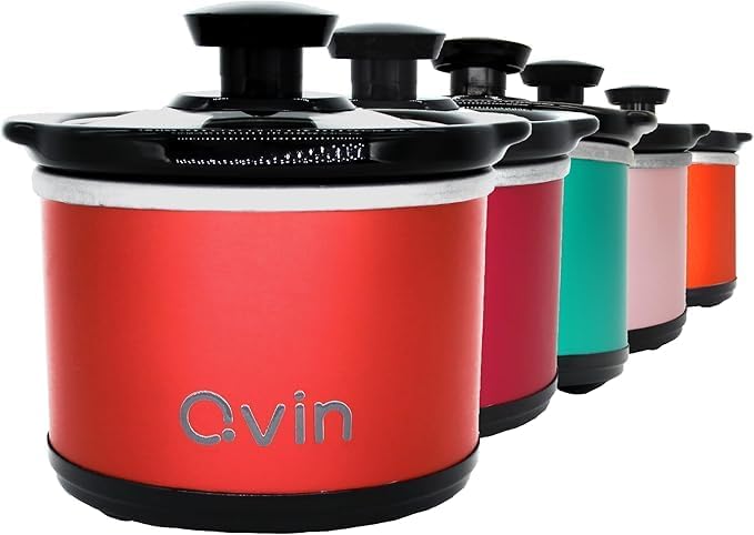 Mini Slow Cooker 0.65qt(20oz) warmer, fondue pot set,chocolate melting pot (stainless steel)??(red)