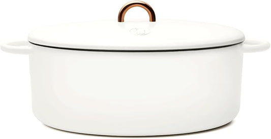 Great Jones Dutchess Cast Iron Dutch Oven Pot With Lid (Salt) - Large 6.75 Quart Size, Dual Handles - All Stovetop Safe - 500째 Dutch Oven For Bread Baking | Dishwasher Friendly