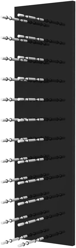 Ultra Wine Racks Fusion Wine Wall Label-Out (4 Foot, Double Deep, Black Acrylic, Satin Aluminum Peg) ??Modular Wine Rack for 24 Bottles, Easy Installation for Home Bar or Wine Cellar