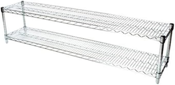 Shelving Inc. 12"d x 60"w Chrome Wire Shelving with 2 Tier Shelves, Weight Capacity 800lbs Per Shelf