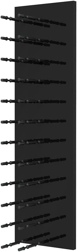 Ultra Wine Racks Fusion Wine Wall Label-Out (4 Foot, Double Deep, Black Acrylic, Matte Black Peg) ??Modular Wine Rack for 24 Bottles, Easy Installation for Home Bar or Wine Cellar