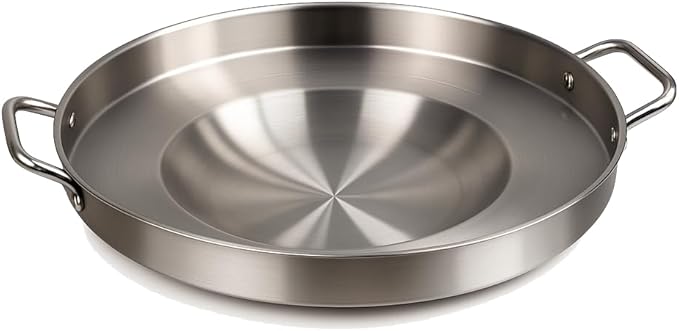23" Stainless Steel Comal-Tacos Fry Bowl-Heavy Duty Concave Wok-Fajitas Pan