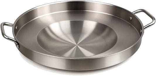 23" Stainless Steel Comal-Tacos Fry Bowl-Heavy Duty Concave Wok-Fajitas Pan