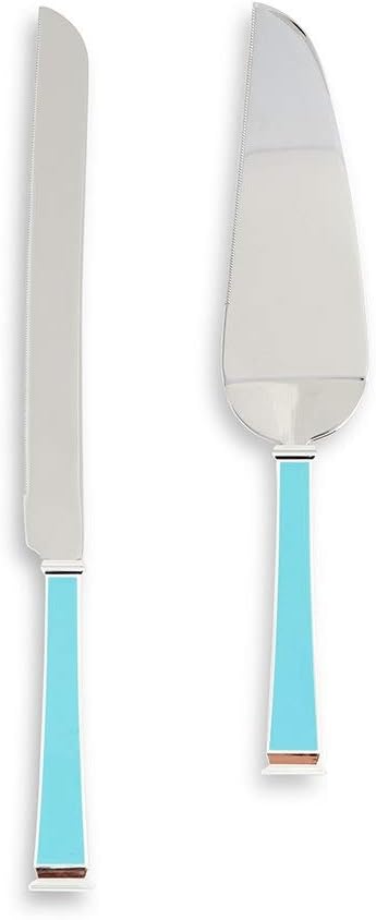 Weddingstar Cake Knife and Serving Set - "Something Blue" Silver Plated