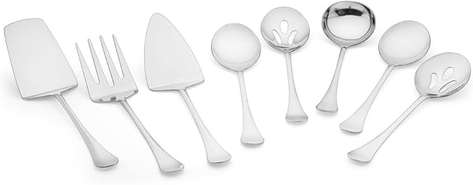Avador짰 Premium Set of 8 Stainless Steel Hostess Serving Unitensil Tool Set for Weddings | Buffer | Party | Kitchen | Restaurants