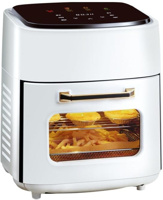 15L. 2023 air fryer. Home large intelligent, multifunctional, visible, transparent, oil-free, low-fat fryer. Timing and temperature adjustable. There are three types: white, black, and yellow.
