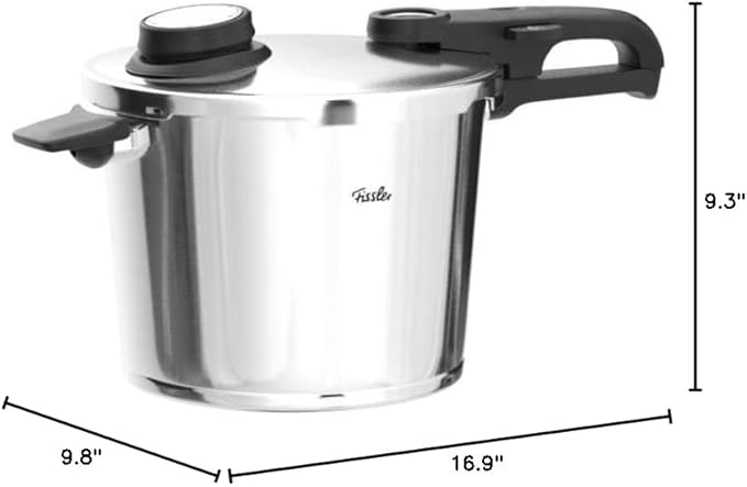 Fissler Vitavit Premium Pressure Cooker with Steamer Insert, 6.3 Quart