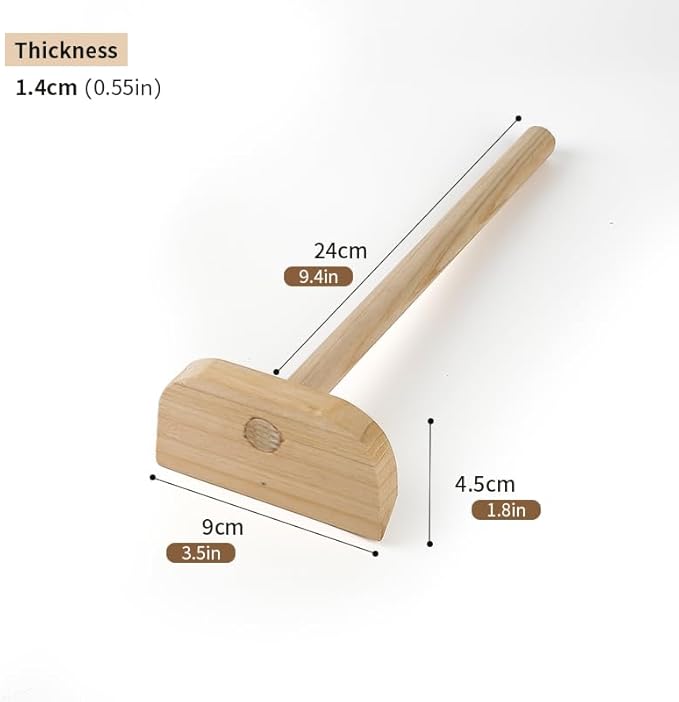 Fir Wood Pancake Spreader and Spatula Kit, 3 Size Batter Spreader and One 11.8" Spatula For Different Crepe Pans, Crepe Making Tools Suitable For Home Kitchen & Commercial Pancake Stall.