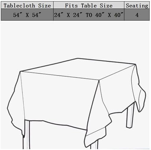 [6 Pack] Blue Square Tablecloths 54x54 Inch, Disposable Paper Table Cloth for Square and Round Tables, Waterproof 3-Ply Paper & Platic Table Cover for Holiday Party Gathering