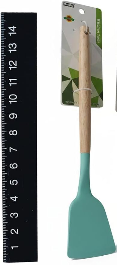 Silicone Cooking Spoons, 5-Piece Nonstick Utensil Set with Acacia Wood Handles - Heat-Resistant for Frying, Serving & Turning Spatula