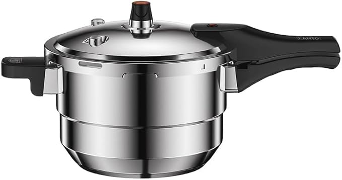 80Kpa Pressure Cooker Stainless Steel 8L Large Capacity, Pressure Canner with Steaming Rack Compatible with Gas & Induction Cooker (8L)