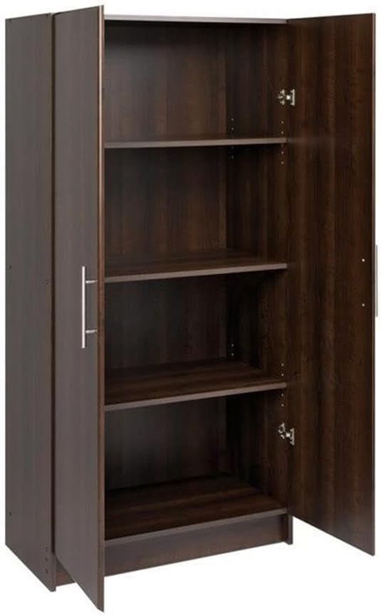 Atlin Designs 65" H Mid-Century Engineered Wood Storage Cabinet, 2-Door, Adjustable Shelves, Assembly Required, for Kitchen/Entryway/Laundry Room, in Rich Espresso Finish