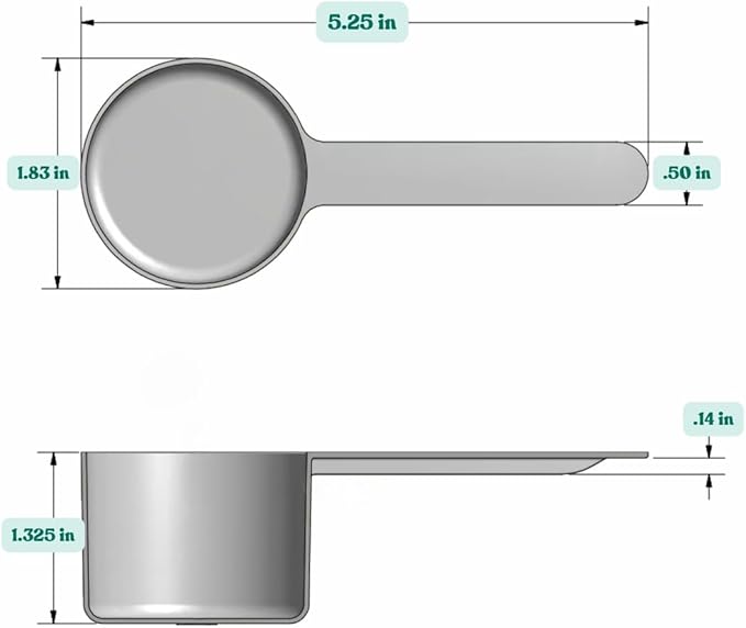 Supplement and Supply 48 mL (48 CC | 1.62 Oz.) Long Handle Scoop for Coffee, Protein Powder, Pet Food, Spices, Grains, Dry Goods ??Food-Grade BPA-Free Plastic Measuring Spoon (Pack of 100)
