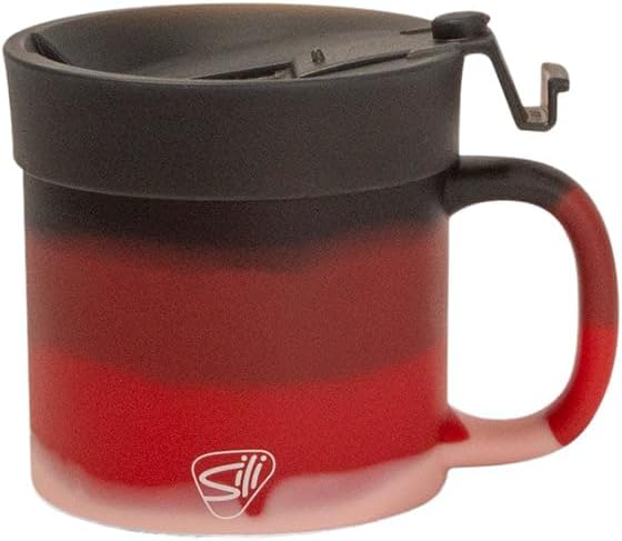 Silipint 16oz Silicone Coffee Mug Tumbler with Flip Lid ??Unbreakable Dishwasher Safe Microwave Oven & Freezer Compatible ??Non-Toxic Reusable Cup for Hot Coffee Tea or Cold Drinks (Volcano)