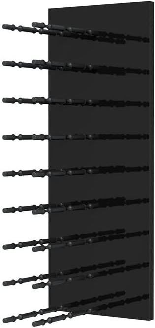 Ultra Wine Racks Fusion Wine Wall Label-Out (3 Foot, Triple Deep, Black Acrylic, Matte Black Peg) ??Modular Wine Rack for 27 Bottles, Easy Installation for Home Bar or Wine Cellar