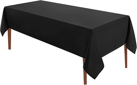 VidaFete 1 Pack 60 * 84inch Rectangle Tablecloth Polyester Table Cloth竊똕tain Resistant and Wrinkle Polyester Dining Table Cover for Kitchen Dinning Party Wedding Tabletop Buffet Decoration(Black)
