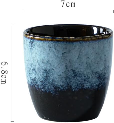 Japanese-Style Kiln Ceramic Tea Cups Set 5 oz Capacity Coffee Sake Cups Yerba Mate Espresso Cup Set of 5 with Box for Gifts