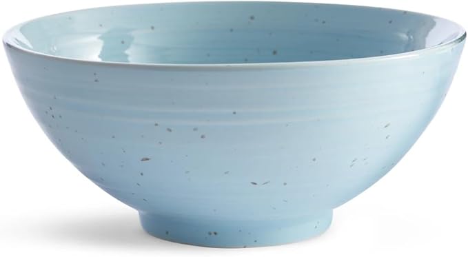 Sango Siterra Artist's Blend 16-Piece Stoneware Dinnerware Set ??Service for 4, Ocean Blue Glossy Glaze with Unique Speckled Design, for Everyday Dining & Entertainment, Microwave & Dishwasher Safe