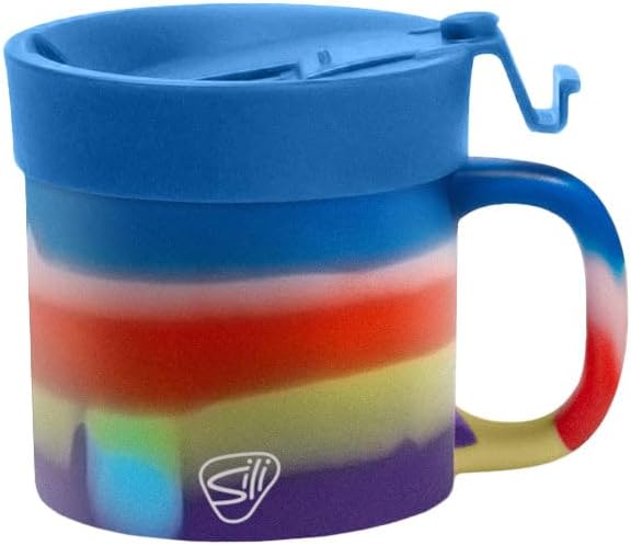Silipint 16oz Silicone Coffee Mug Tumbler with Flip Lid ??Unbreakable Dishwasher Safe Microwave Oven & Freezer Compatible ??Non-Toxic Reusable Cup for Hot Coffee Tea or Cold Drinks (Drippy)