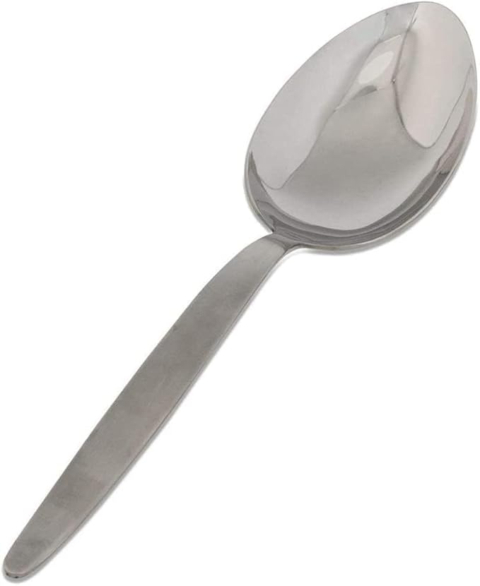 2-Pack Chef Kunz Spoon |18/10 Stainless Steel Serving Spoons | 9 Inch Basting Quenelle Chef Cooking Utensils Dinner Plating Spoon (Regular & Slotted Set)