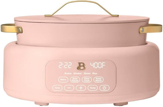 Beautiful 10-in-1 6-Qt Programmable Multi-Cooker with Oven-Safe Pot & 7 Presets ??Slow Cook, Rice, Steam, Saut챕 (Rose)