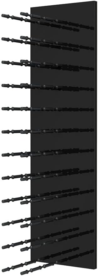 Ultra Wine Racks Fusion Wine Wall Label-Out (4 Foot, Triple Deep, Black Acrylic, Matte Black Peg) ??Modular Wine Rack for 48 Bottles, Easy Installation for Home Bar or Wine Cellar