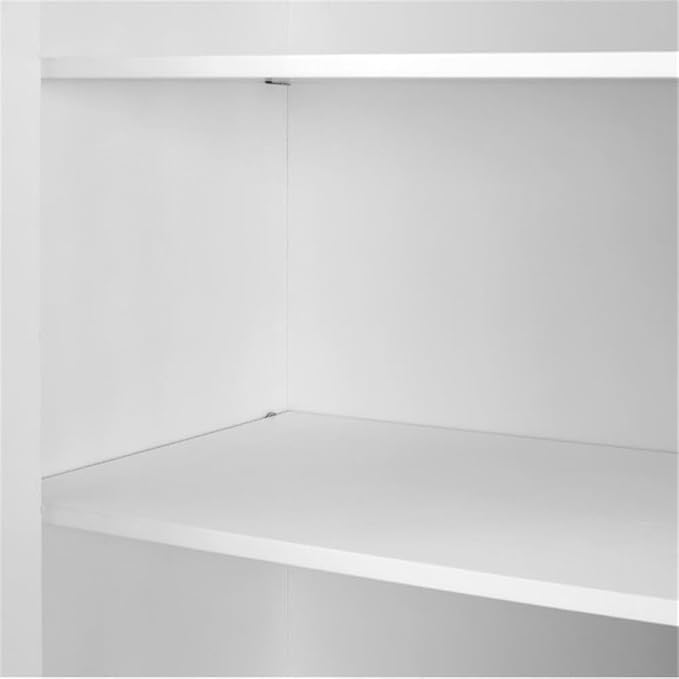 BOWERY HILL 4-Cabinet Wood Tall Pantry in White/Chrome (Set of 2)