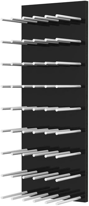 Fusion Wine Wall Cork-Out (3 Foot, Black Acrylic, Satin Aluminum Peg, Stores 27 Bottles) ??Modular Wine Rack for Home Bars or Wine Cellars