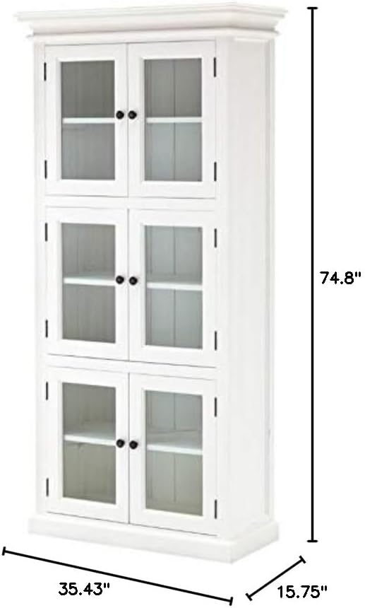 Beaumont Lane 3 Tier Wood Pantry/Cabinet with 6 Shelves in Pure White - Assembled