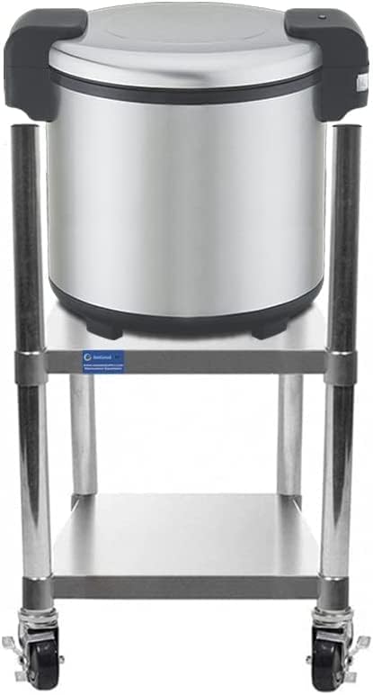 Commercial Stainless Steel Rice Warmer Cart Stand with Wheels ??14" x 14" Mobile Utility Stand for Kitchens & Restaurants | Heavy-Duty Design