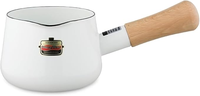 FUJIHORO JAPAN Milk Pan, White, 4.7 inches (12 cm), Solid SD-12M.W, Enamel Kitchenware, PFAS-free, Japanese Design & Craftmanship