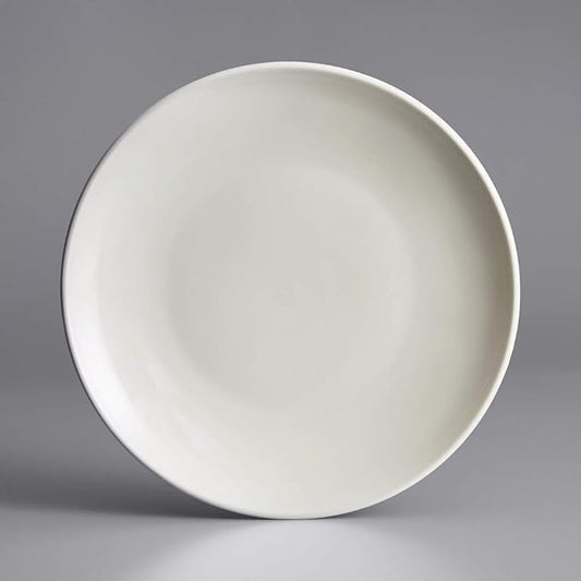 Restaurant Value, Stoneware Coupe Shape Plate 10.5", Ivory White, Case of 12