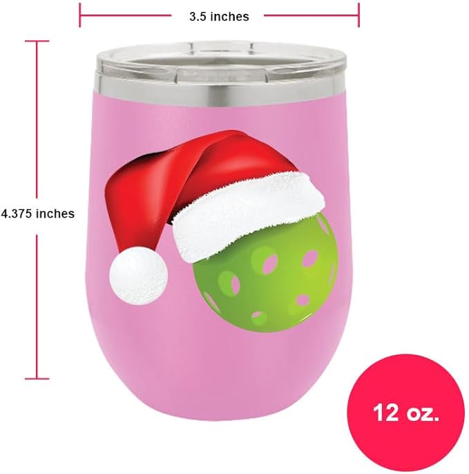 Pickleball Wine Tumbler, Pickleball Gift, 12oz Stainless Steel Wine Tumbler, Gifts For Him, For Her, For Boys, For Girls, Birthday, Christmas Gift idea (Light Purple)