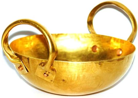 Brass Wok Pan Thai Home Cooking Food and Dessert for Thai Chinese Japanese Korean cuisine Size 6 inches