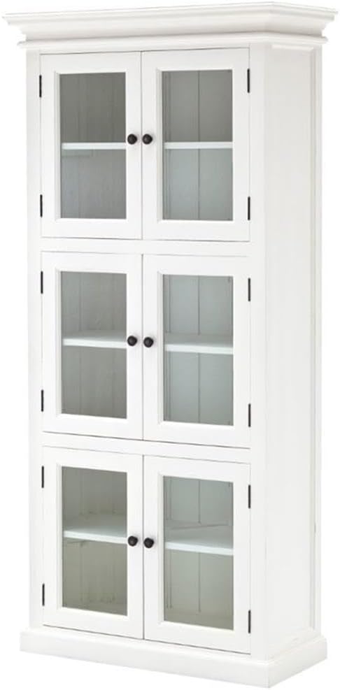 Beaumont Lane 3 Tier Wood Pantry/Cabinet with 6 Shelves in Pure White - Assembled