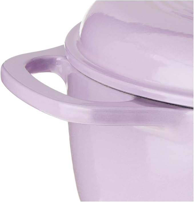 Lodge 6 Quart Enameled Cast Iron Dutch Oven with Lid ??Dual Handles ??Oven Safe up to 500째 F or on Stovetop - Use to Marinate, Cook, Bake, Refrigerate and Serve ??Lilac