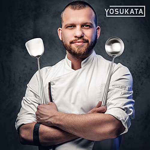 YOSUKATA Carbon Steel Wok Pan 13,5 ??+ Lid 12.8 In for 13.5-In Wok + 17?쇺?Spatula and Ladle