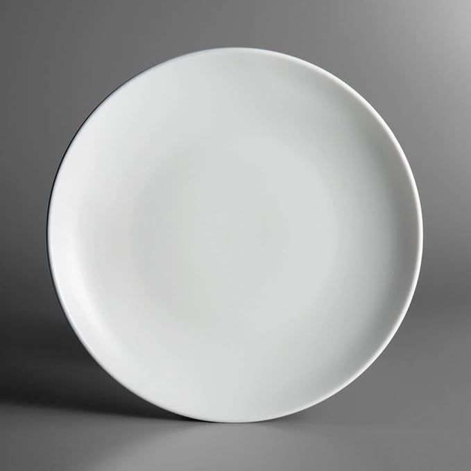 Restaurant Value, Stoneware Coupe Shape Plate 7.25", Matte White, Case of 36