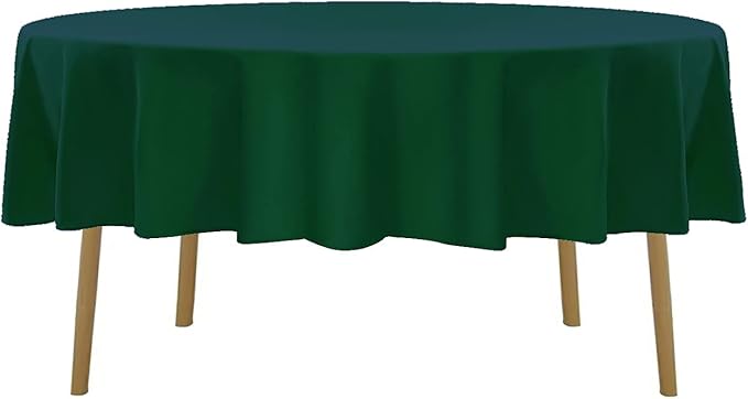 Cupuamon 60 inch Round Tablecloth Washable Polyester Table Cloth Decorative Table Cover for Wedding Party Dining Banquet（60 inch,Hunter）