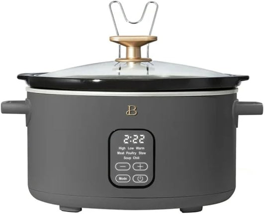 Beautiful 6?‘Quart Programmable Slow Cooker with 5 Presets, Keep?‘Warm, Touch Display & Dishwasher?‘Safe Pot