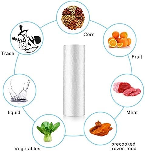14" X 20" Plastic Produce Bag on a Roll, Bread and Grocery Clear Bag, 350 Bags/Roll (5 Rolls)