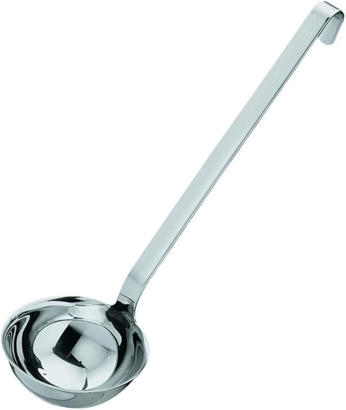 R철sle Stainless Steel Hooked Handle Ladle with Pouring Rim, 2.7-Ounce,Silver