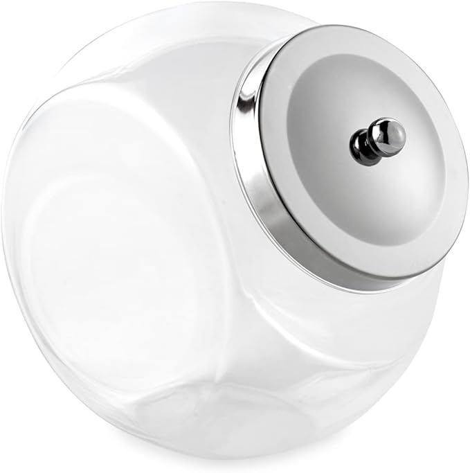 Huang Acrylic Clear Penny Jar with Lid | Store Cookies, Candy, Snacks, and Treats | Perfect for Kitchen or Office Counter Top Storage | 42oz Capacity