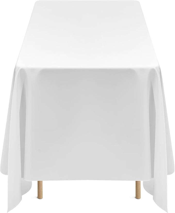 VEVOR White Tablecloths for Rectangle Tables, 6 Pack, 70 x 120 Inches, Reusable and Machine Washable Table Clothes, Wrinkle-Resistant Polyester Fabric Table Covers for Wedding, Party, Banquet