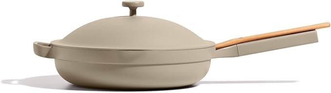 Our Place Large Always Pan | 12.5" Ceramic Pan with Modular Lid & Beechwood Spatula | Patented 10-in-1 Nonstick, Non-Toxic Cookware Made Without PFAS | Induction & Oven-Safe up to 450째F | Steam