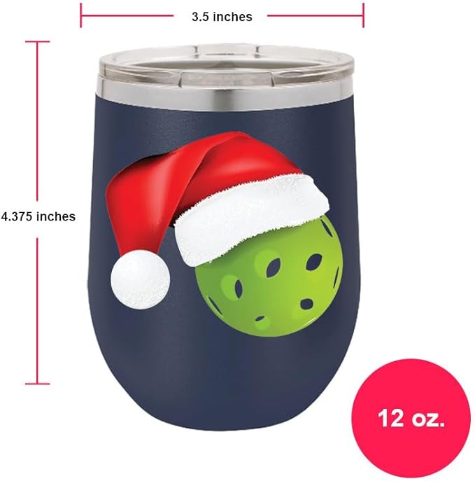 Pickleball Wine Tumbler, Pickleball Gift, 12oz Stainless Steel Wine Tumbler, Gifts For Him, For Her, For Boys, For Girls, Birthday, Christmas Gift idea (Blue)