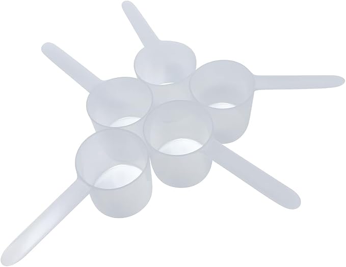 Supplement and Supply 94 mL (94 CC | 3.18 Oz.) Long Handle Scoop for Coffee, Protein Powder, Pet Food, Spices, Grains, Dry Goods ??Food-Grade BPA-Free Plastic Measuring Spoon (Pack of 5)