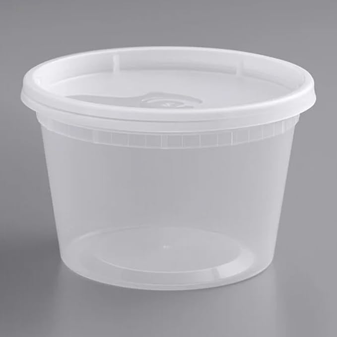Deli Containers with Lids 16 oz Pint (240 Pack) Bulk Case ??Plastic Food Storage Container for Freezer 16oz Disposable containers Airtight Covers Great For Soup 16 Ounce [240 Sets Case/Pack]