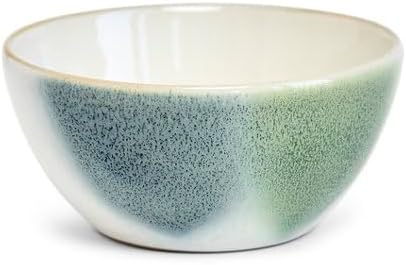 Sango 12 Pieces Stoneware Dinnerware Set, Glossy Blue, Green & White Dishes for 4, Premium Plates and Bowls Sets, Chip Resistant, Ceramic Kitchen Dish Set, Microwave & Dishwasher Safe, Color Block